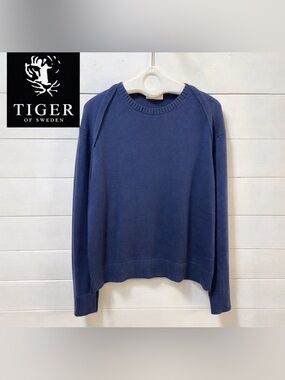 TIGER OF SWEDEN Janos Navy Knit Sweater Size L